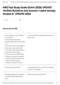 MRO Test Study Guide EXAM &lpar;2026&rpar; UPDATE Verified Questions And Answers &vert; Latest Already Graded A&plus; UPDATE &vert;2026