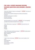 ITEC LEVEL 3 SPORTS MASSAGE DIPLOMA  REVISION QUESTIONS AND ANSWERS&period; UPDATED  2027 