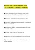 INSURANCE ACTUAL EXAM PAPER 2026 QUESTIONS WITH ANSWERS GRADED A&plus;