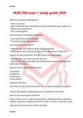 NUR 240 exam 1 study guide 2026