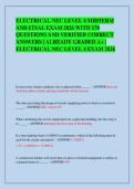 ELECTRICAL NEC LEVEL 4 MIDTERM  AND FINAL EXAM 2026 WITH 170  QUESTIONS AND VERIFIED CORRECT  ANSWERS &vert; ALREADY GRADED A&plus; &vert;  ELECTRICAL NEC LEVEL 4 EXAM 2026
