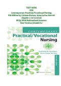 Test Bank for Contemporary Practical Vocational Nursing 9th Edition by Corinne Kurzen Anna LaVon Barrett &vert; All Chapters 1&ndash;16 &vert; 312 NCLEX-Style Questions &vert; Rationales &plus; Answer Keys Included