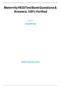 Maternity HESI Test Bank 2025&sol;2026 &vert; 1000&plus; Questions & Answers 100&percnt; Verified &vert; Complete OB Nursing Exam Prep &vert; Graded A