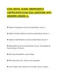 IOWA DENTAL BOARD JURISPRUDENCE CERTIFICATION EXAM 2026 QUESTIONS WITH ANSWERS GRADED A&plus;