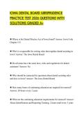 IOWA DENTAL BOARD JURISPRUDENCE PRACTICE TEST 2026 QUESTIONS WITH SOLUTIONS GRADED A&plus;