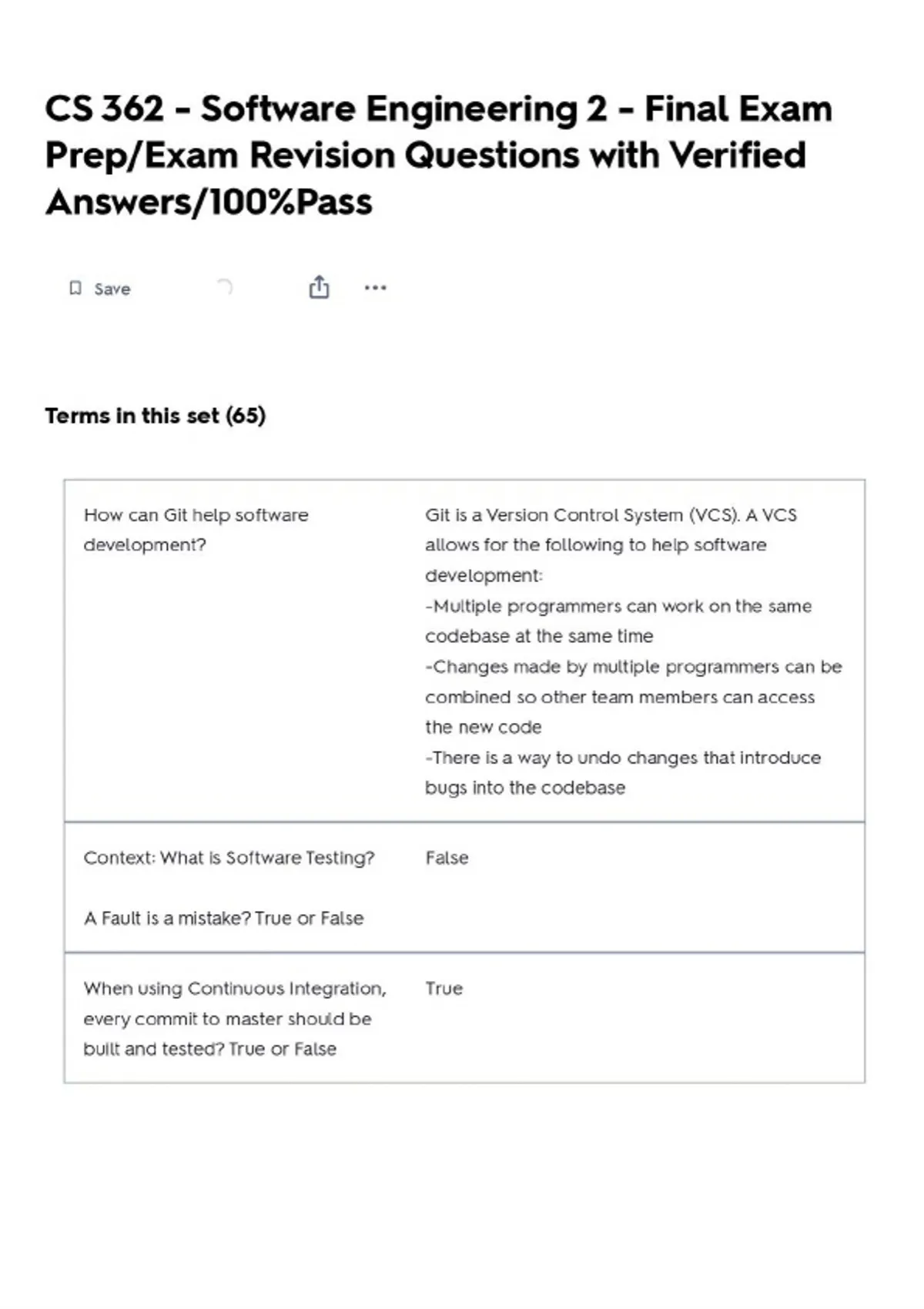CS 362 - Software Engineering 2 - Final Exam Prep/Exam Revision ...