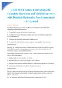 CRIS TEST Actual Exam 2026&sol;2027 Complete Questions and Verified Answers with Detailed Rationales Pass Guaranteed - A&plus; Graded