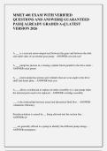 MMET 401 EXAM WITH VERIFIED  QUESTIONS AND ANSWERS&vert;&vert; GUARANTEED  PASS&vert;&vert; ALREADY GRADED A&plus;&vert;&vert; LATEST  VERSION 2026