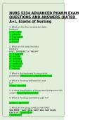 NURS 5334 Advanced Pharmacology Exam Questions and Answers Verified Complete Study Guide A&plus; Rated