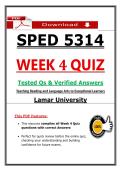 SPED 5314 Week 4 Quiz Teaching Reading Language Arts &vert; Lamar University &vert; &lpar;2026&sol;2027&rpar; &lpar;PDF&rpar;