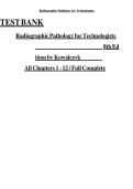 Test Bank for Radiographic Pathology for Technologists 8th Edition by Nina Kowalczyk &vert; 2026 Update &vert; Complete Chapters 1-12 &vert; 1500&plus; Questions with Rationales
