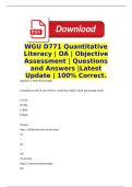 WGU D771 Quantitative Literacy &vert; OA &vert; Objective Assessment &vert; Questions and Correct Answers &vert;Latest 2026 Update &vert; 100&percnt; Correct&period;