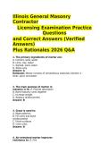 Illinois General Masonry Contractor Licensing Exam Practice Questions Verified Answers and Rationales PDF 2026