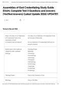 Assemblies of God Credentialing Study Guide EXAM&comma; Complete Test &vert;&vert; Questions and Answers &lpar;Verified Answers&rpar; &lpar;Latest Update 2026&rpar; UPDATE&excl;&excl;