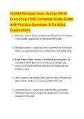 Florida Personal Lines License 20-44  Exam Prep 2026&colon; Complete Study Guide  with Practice Questions & Detailed  Explanations