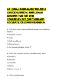 Exam &lpar;elaborations&rpar; Human Geography 