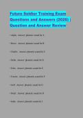 Future Soldier Training Exam Questions and Answers &lpar;2026&rpar; &vert; Question and Answer Review