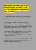 Future Soldier Training Exam Questions and Answers &lpar;2026&rpar; &vert; Verified Examination Questions and Answers