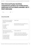 NHA CCMA 2nd Practice Test EXAM&comma; comprehensive questions and verified answers QUESTIONS WITH ACCURATE ANSWERS &vert; GET IT RIGHT &vert;20252026&excl;