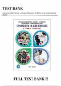 Test Bank for Community Health Nursing A Canadian Perspective 6th Edition by Stamler & Yiu &vert; Complete Test Bank &vert; Actual Exam Questions & 100&percnt; Verified Answers &vert; 2025&sol;2026 Updated &vert; Graded A&plus;