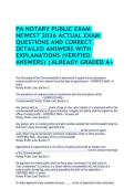 PA NOTARY PUBLIC EXAM NEWEST 2026 ACTUAL EXAM QUESTIONS AND CORRECT DETAILED ANSWERS WITH EXPLANATIONS &lpar;VERIFIED  ANSWERS&rpar; &vert;ALREADY GRADED A&plus; 