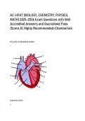 AC-HPAT &lpar;BIOLOGY&comma; CHEMISTRY&comma; PHYSICS&comma;  MATH&rpar; 2025-2026 Exam Questions with Well  Accredited Answers and Guaranteed Pass  &lpar;Score A&rpar; Highly Recommended-Chamberlain