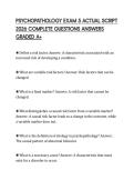 PSYCHOPATHOLOGY EXAM 5 ACTUAL SCRIPT 2026 COMPLETE QUESTIONS ANSWERS GRADED A&plus;