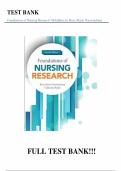 Test bank for Foundations of Nursing Research 7th Edition by Nieswiadomy & Bailey &vert; Complete Test Bank &vert; Actual Exam Questions & 100&percnt; Verified Answers &vert; 2025&sol;2026 Updated &vert; Graded A&plus;