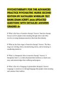 PSYCHOTHERAPY FOR THE ADVANCED PRACTICE PSYCHIATRIC NURSE SECOND EDITION BY KATHLEEN WHEELER TEST BANK EXAM SCRIPT 2026 UPDATED QUESTIONS WITH DETAILED ANSWERS GRADED A&plus;