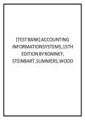 Test Bank For Accounting Information Systems&comma; 15th Edition by Romney&comma; Steinbart&comma; Summers&comma; Wood all chapters&period;