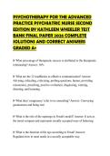 PSYCHOTHERAPY FOR THE ADVANCED PRACTICE PSYCHIATRIC NURSE SECOND EDITION BY KATHLEEN WHEELER TEST BANK FINAL PAPER 2026 COMPLETE SOLUTIONS AND CORRECT ANSWERS GRADED A&plus;
