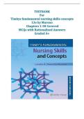 Test Bank for Timby's Fundamental Nursing Skills and Concepts 13th Edition by Moreno &vert; All 38 Chapters &vert; 1032 Questions &vert; Multiple Choice &plus; Multiple Select &vert; Full Rationales 