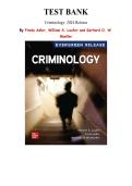 Test Bank for Criminology &lpar;2024 Release&rpar; By Freda Adler&comma; William S&period; Laufer&comma; Chapter 1-18 &vert; All Chapters