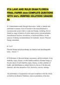 PTA LAWS AND RULES EXAM FLORIDA FINAL PAPER 2026 COMPLETE QUESTIONS WITH 100&percnt; VERIFIED SOLUTIONS GRADED A&plus;