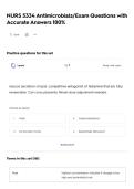 NURS 5334 Antimicrobials&sol;Exam Questions with Accurate Answers 100&percnt;