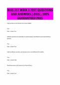BIOS 251 WEEK 3 TEST QUESTIONS AND ANSWERS &vert; 2026 &vert; 100&percnt; GUARANTEED PASS