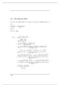 the quotient and chain rule summarized and example questions and Answers