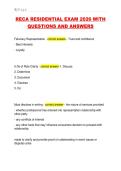 RECA RESIDENTIAL EXAM 2026 WITH  QUESTIONS AND ANSWERS
