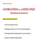 LETRS Units 1-4 Post-Test 2026 &sol; 2027 &vert; Questions with Revised Answers & Detailed Rationales &vert; A&plus; Guarantee