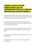 PUMPING APPARATUS DRIVER OPERATOR FINAL TEST 2023 COMPREHENSIVE SCRIPT 2026 COMPLETE QUESTIONS AND SOLUTIONS GRADED A&plus;