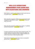 WGU C215 OPERATIONS  MANAGEMENT PVDC EXAM 2026  WITH QUESTIONS AND ANSWERS