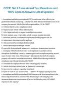 Certified Compliance and Ethics Professional &lpar;CCEP&rpar; Set 2 &ndash; Actual Test Questions with 100&percnt; Correct Answers&comma; Latest Updated 2026&sol;2027 Exam Preparation Material
