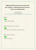  California CSST Exam Review &lpar;Latest 2026&sol;  2027 Update&rpar; &vert; Verified Questions & Answers &vert;  100&percnt; correct Elaborations 