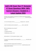 Josh's IEC Exam Year &num;1 Semester &num;1 Exam Questions With 100&percnt; Correct Answers &vert; Graded A&plus; &vert; Latest Update 2026