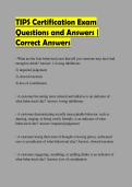 TIPS Certification Exam Questions and Answers &vert; Correct Answers