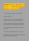 NAPSR Final Test Questions and Answers &vert; Verified Examination Questions and Answers