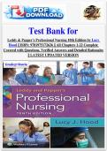 Test Bank for  Leddy & Pepper&rsquo;s Professional Nursing 10th Edition by Lucy  Hood &vert;&vert; ISBN&colon; 9781975172626 &vert;&vert; All Chapters 1-22 Complete  Covered with Questions&comma; Verified Answers and Detailed Rationales  &vert;&vert; LATEST UPDATED VERSION 2026 - 2027 