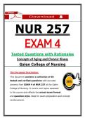 NUR 257 Exam 4 Concepts of Aging & Chronic Illness &vert; Galen Nursing &vert; Qs & Rationales