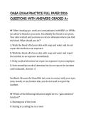 QABA EXAM PRACTICE FULL PAPER 2026 QUESTIONS WITH ANSWERS GRADED A&plus;