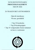 Procesmanagement NCOI OEFENTOETS Nieuw 2026 - met leerdoelen en kernbegrippen